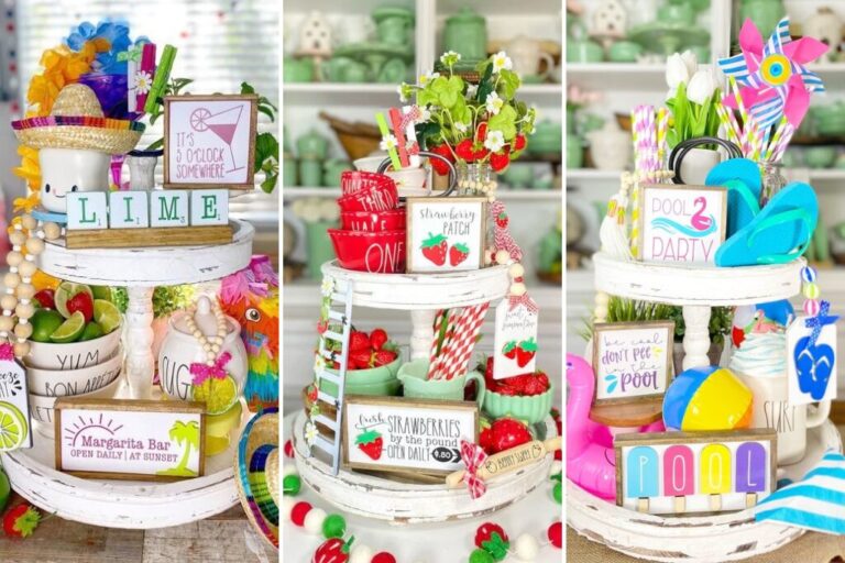 28 BRIGHT CHEERY SUMMER TIERED TRAY DECOR IDEAS Stylin By Sarita