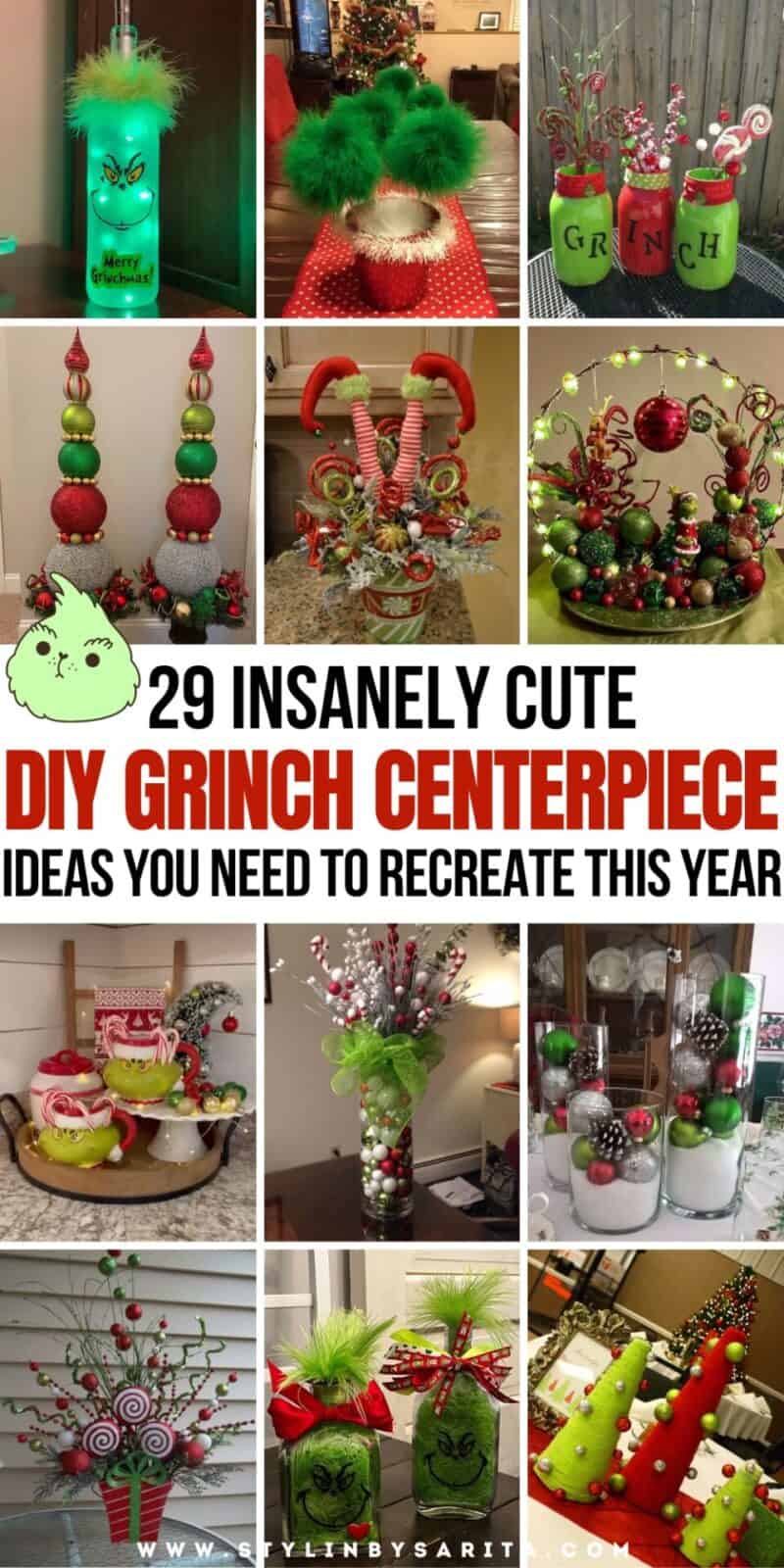 29 INSANELY CUTE & EASY DIY GRINCH CENTERPIECE IDEAS - Stylin by Sarita
