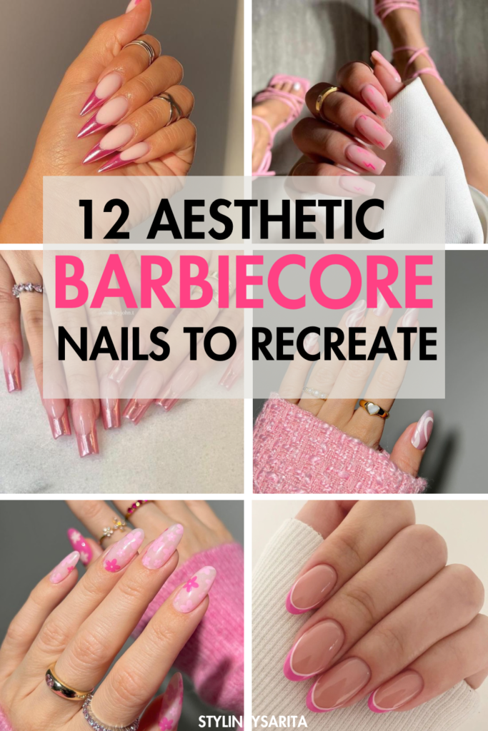 barbiecore inspired nails