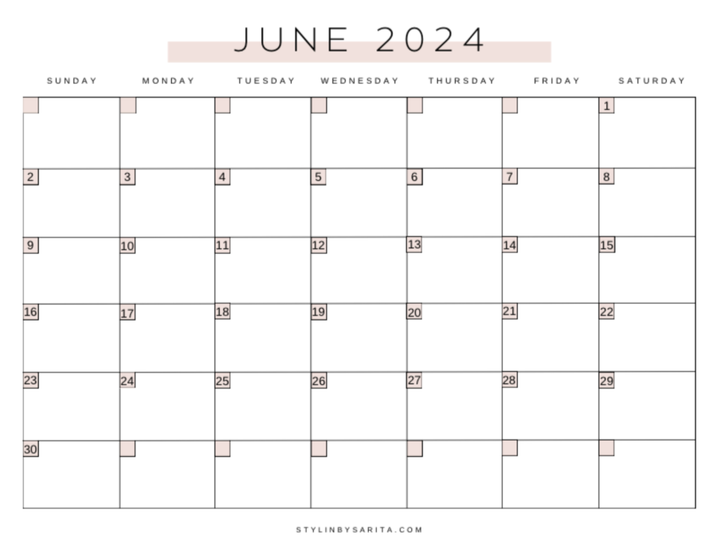 monthly calendar printable