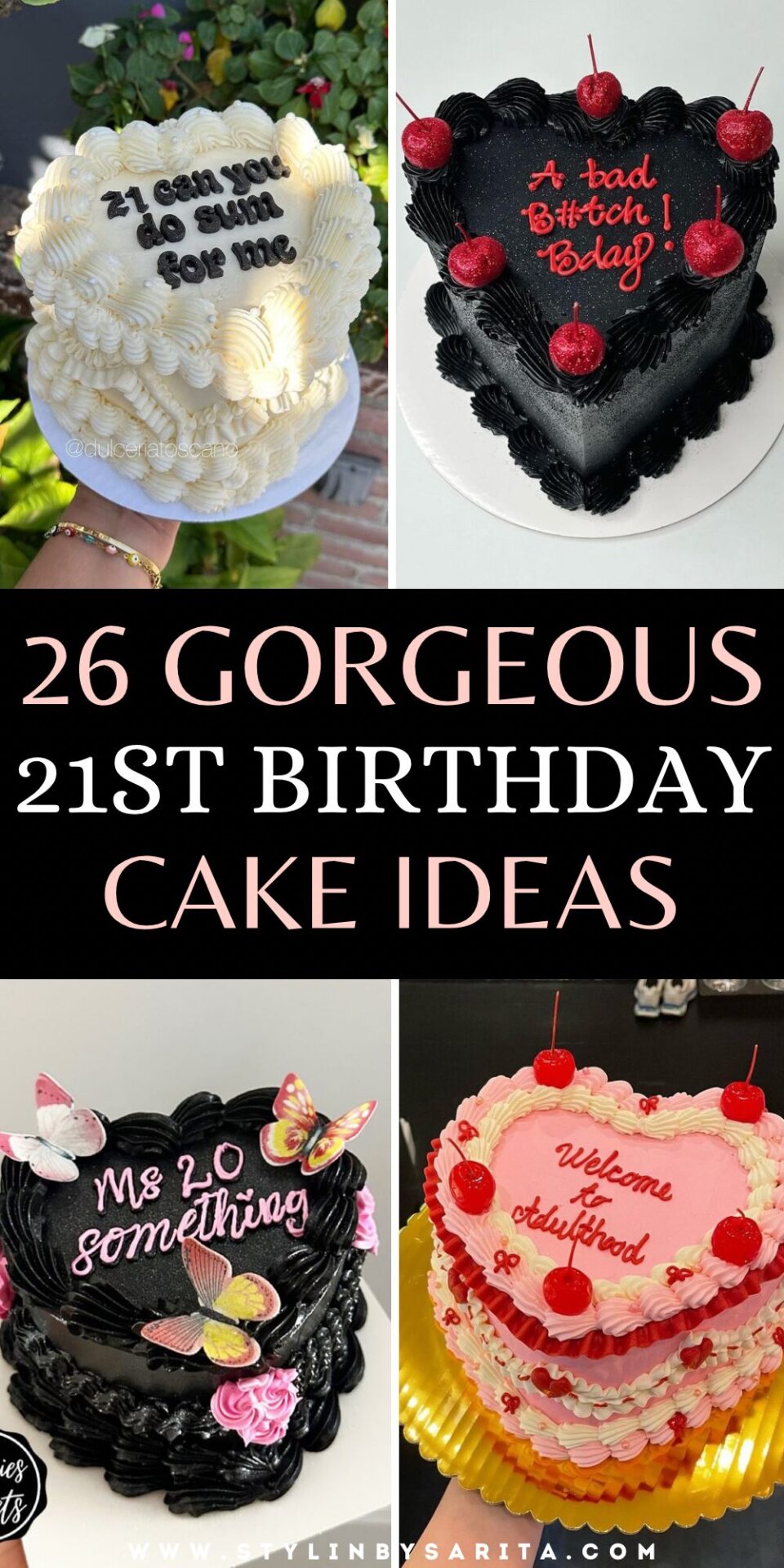 THE MOST ADORABLE 21ST BIRTHDAY CAKE IDEAS - Stylin by Sarita