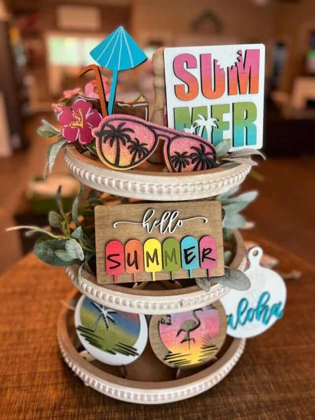 28 BRIGHT & CHEERY SUMMER TIERED TRAY DECOR IDEAS - Stylin by Sarita