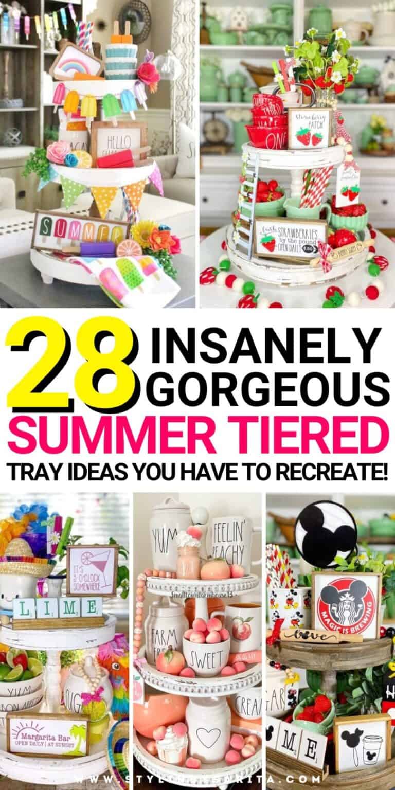 28 BRIGHT & CHEERY SUMMER TIERED TRAY DECOR IDEAS - Stylin by Sarita