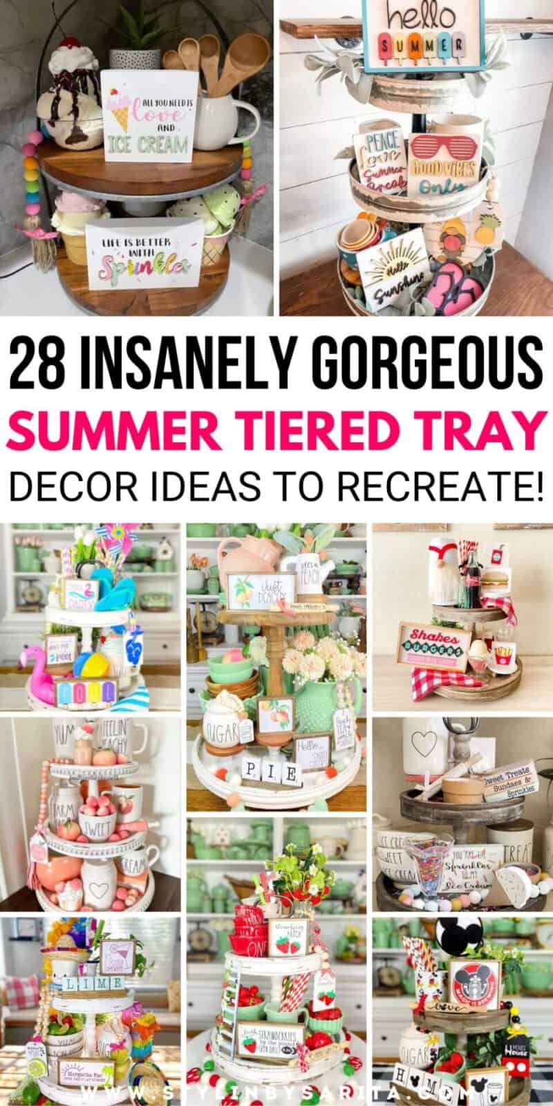 28 BRIGHT & CHEERY SUMMER TIERED TRAY DECOR IDEAS - Stylin by Sarita