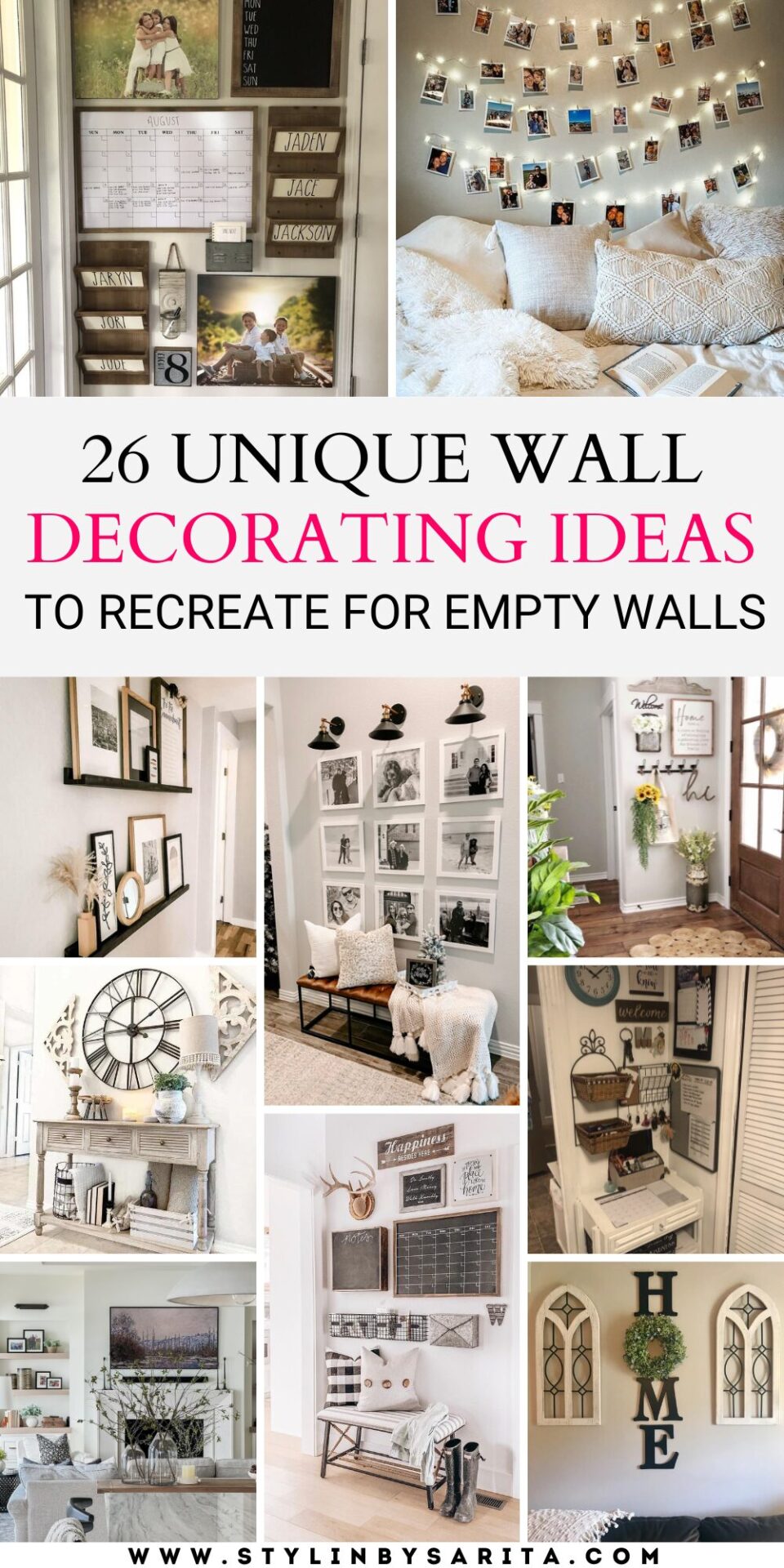 26 CREATIVE AND CUTE WALL DECOR IDEAS - Stylin by Sarita