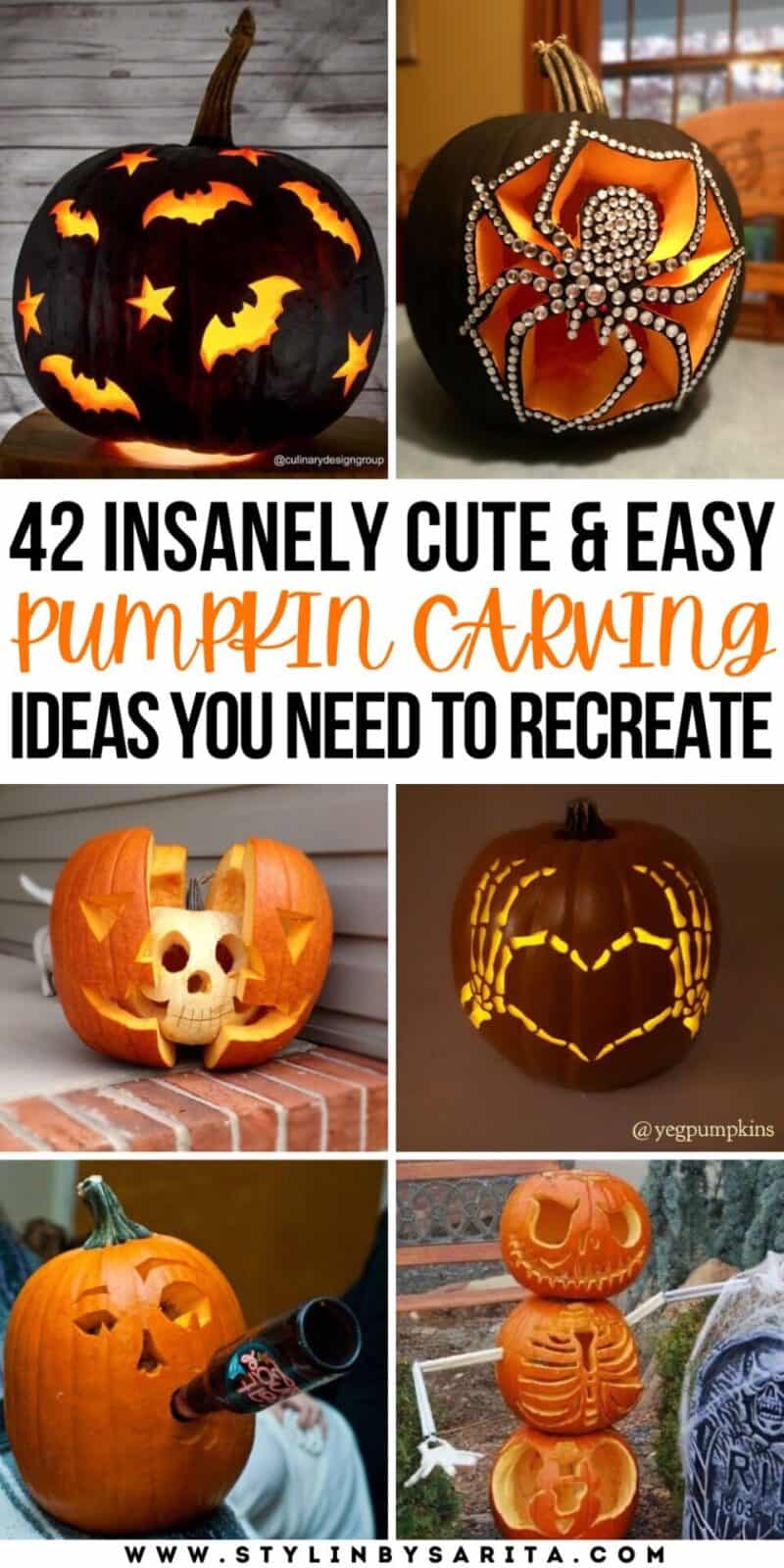 42 CREATIVE & FUN HALLOWEEN PUMPKIN CARVING IDEAS - Stylin by Sarita