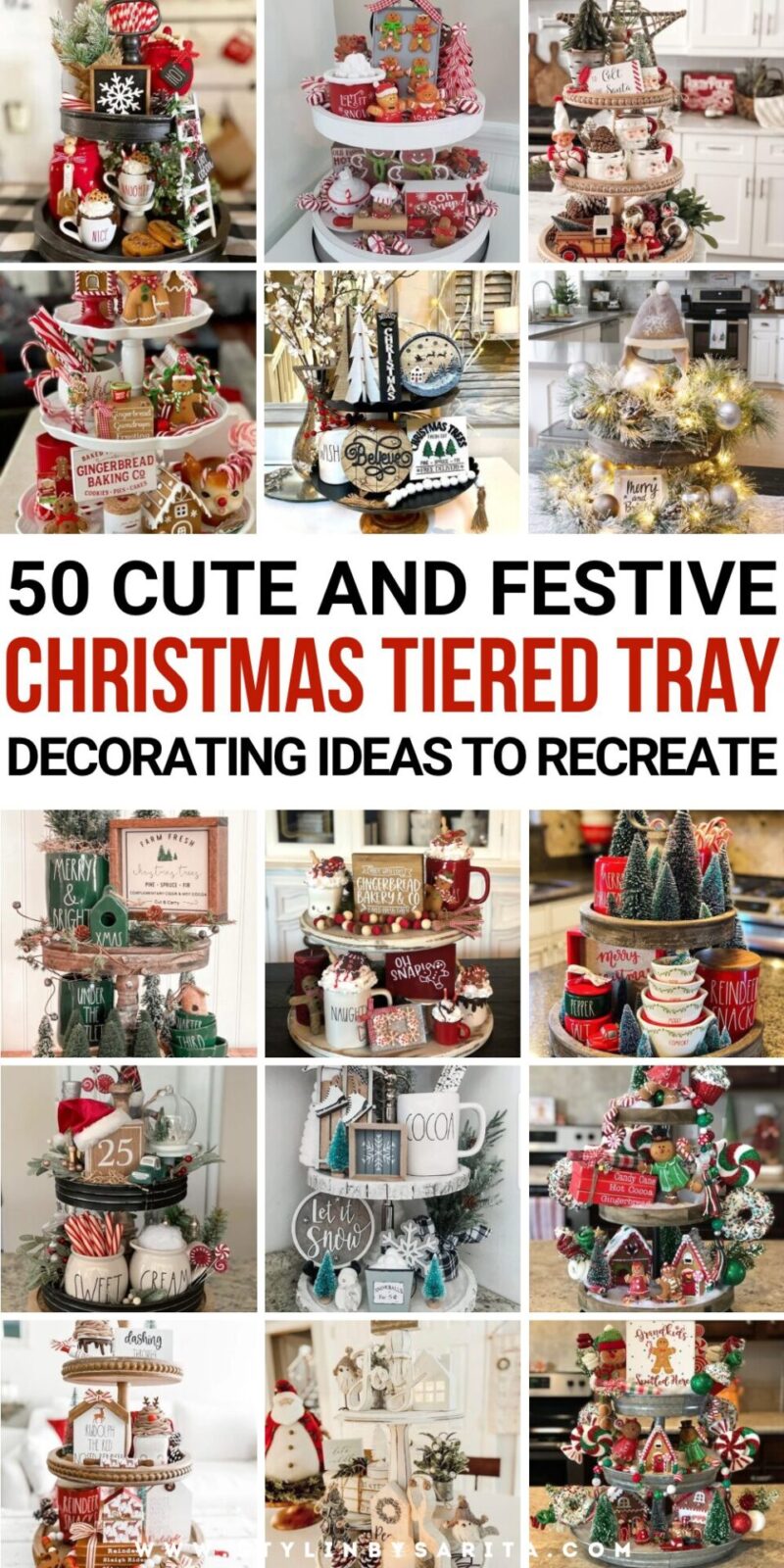 50 CUTE AND FESTIVE CHRISTMAS TIERED TRAY DECOR - Stylin by Sarita