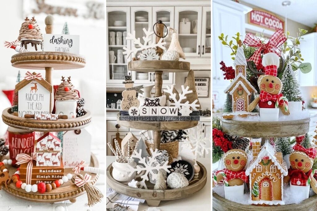 50 CUTE AND FESTIVE CHRISTMAS TIERED TRAY DECOR