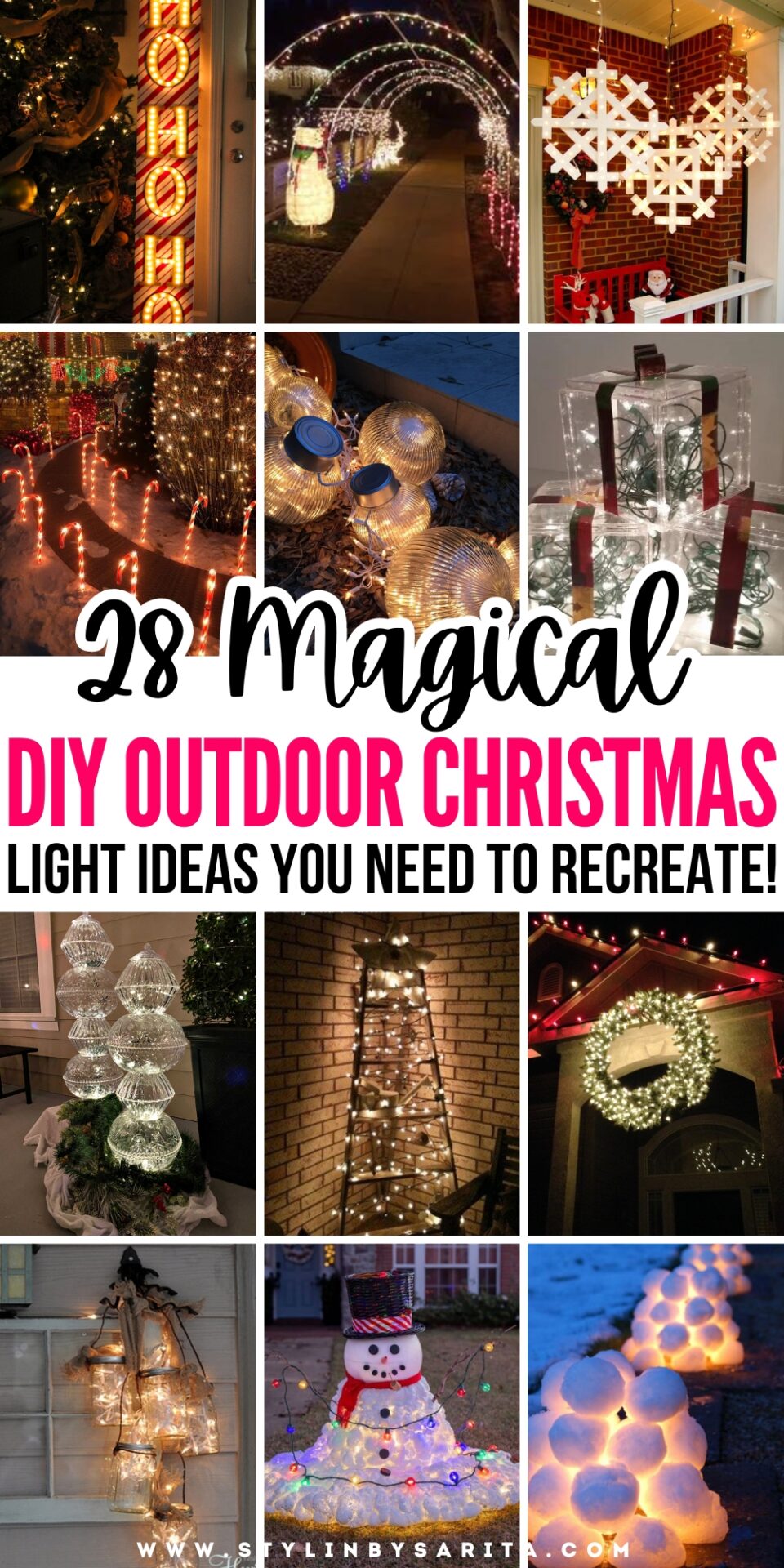 28 MAGICAL OUTDOOR DIY CHRISTMAS LIGHT IDEAS - Stylin by Sarita