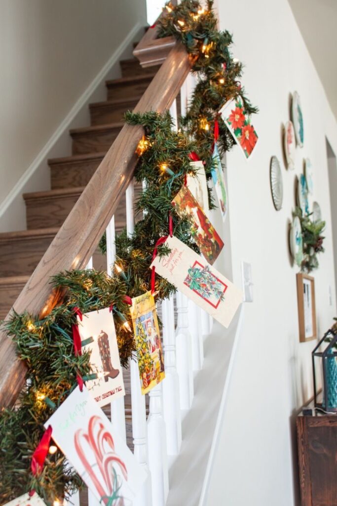 Christmas staircase decor