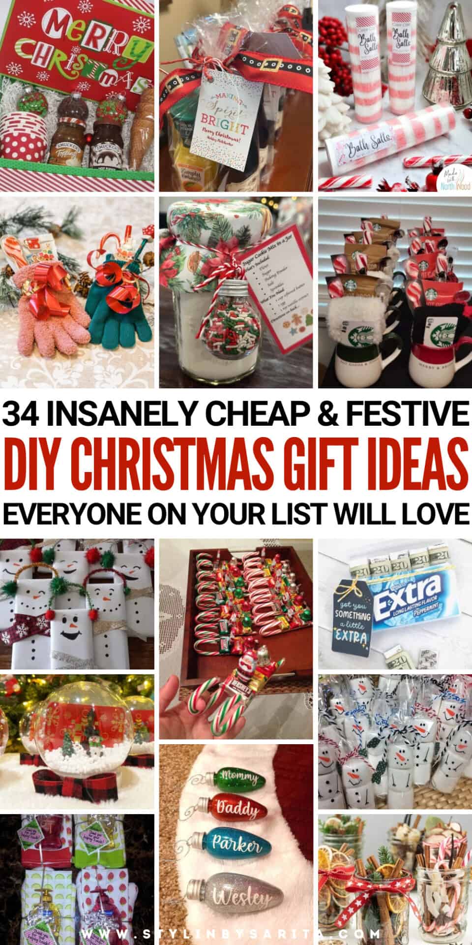34 DIY CHRISTMAS GIFT IDEAS FOR FRIENDS AND FAMILY - Stylin by Sarita