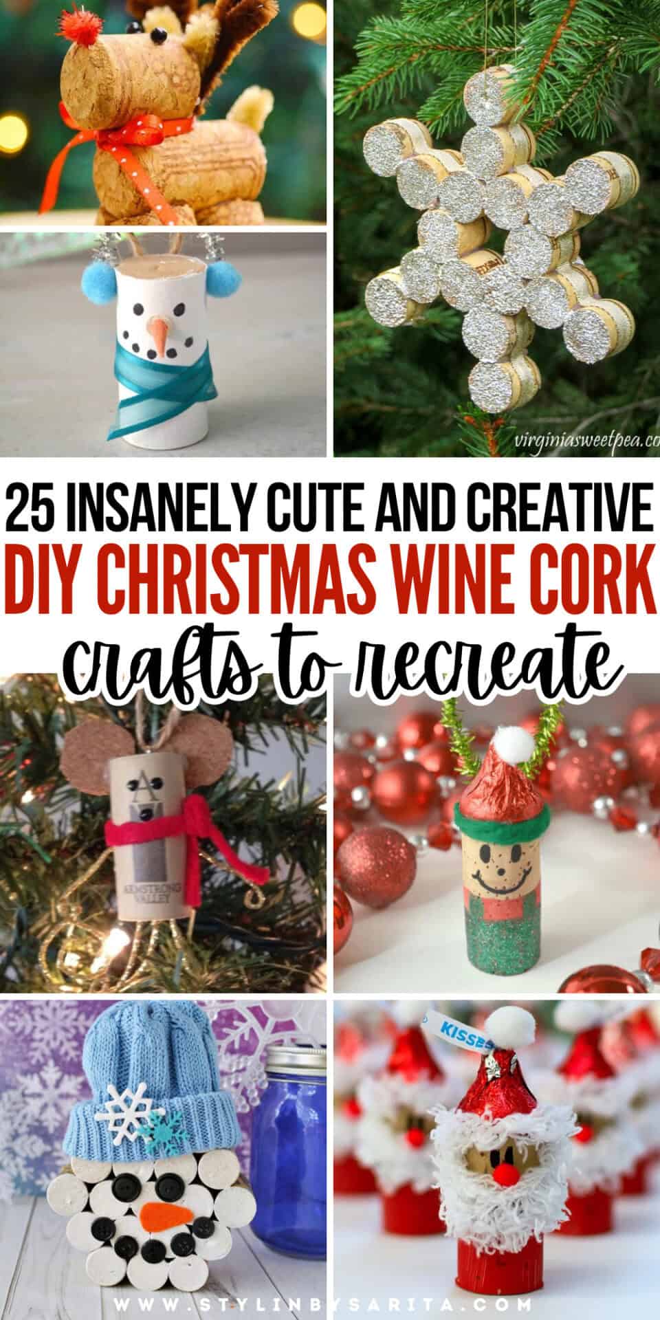 25 ADORABLE CHRISTMAS WINE CORK CRAFTS - Stylin by Sarita