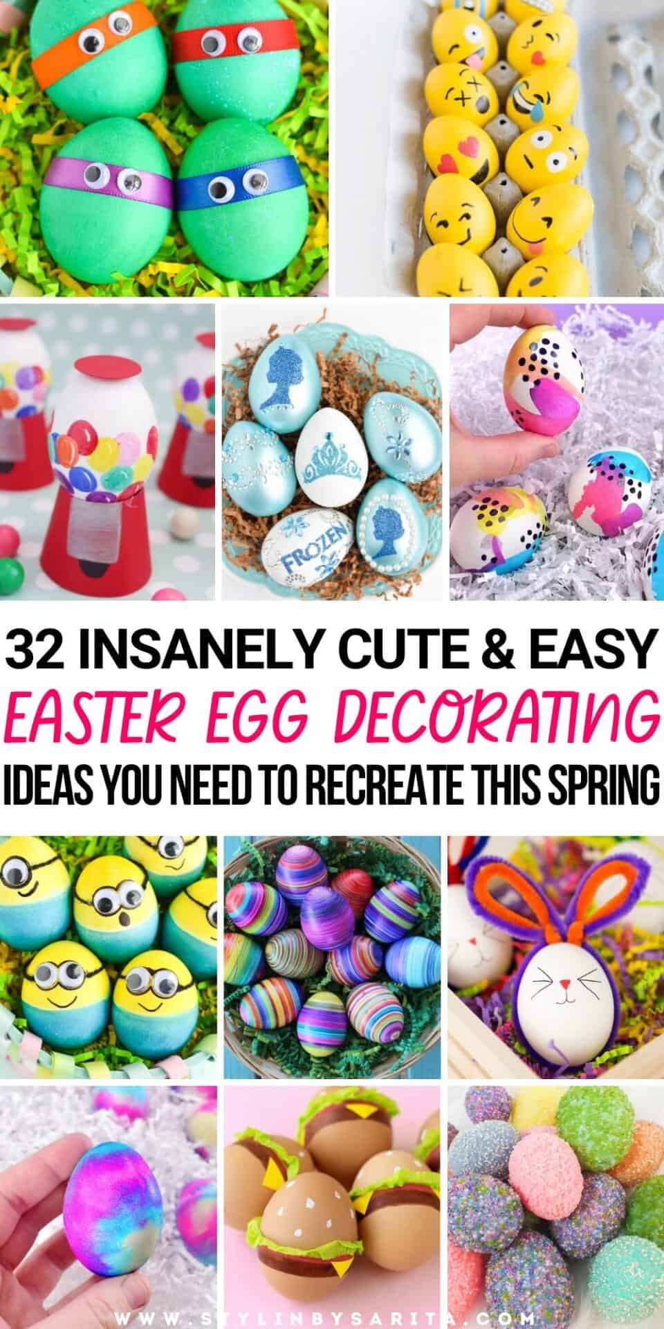 32 CRAZY-CUTE EASTER EGG DECORATING IDEAS - Stylin by Sarita