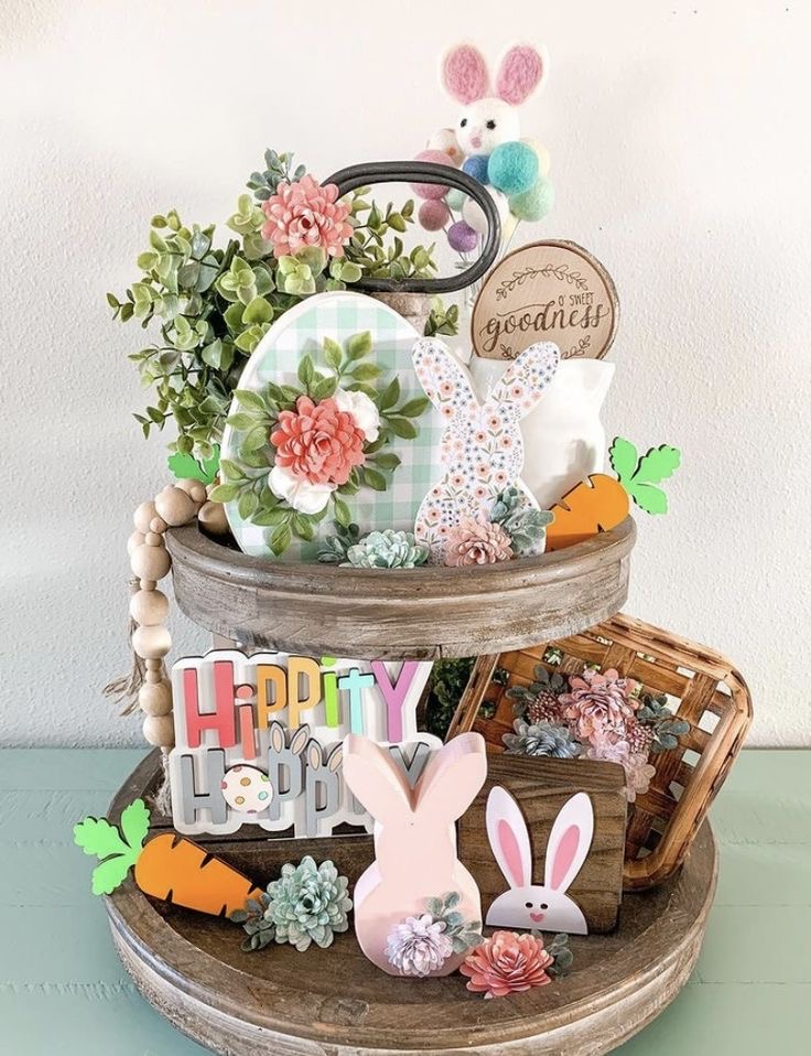 EASTER TIERED TRAY DECOR IDEAS